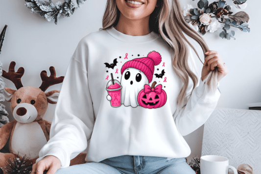 Spooky Ghost Breast Cancer Halloween
